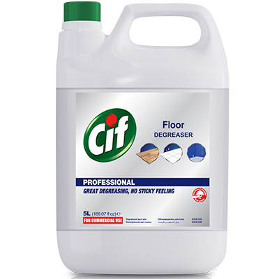 Cif Pro Floor Cleaner Degreaser 5L - With Cif Pro Floor Cleaner Degreaser  heavy deposits of grease and oil based soils disappear